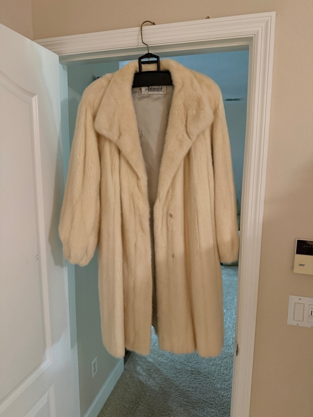 Alexis Cream Fur Trench Coat - Plush Longline